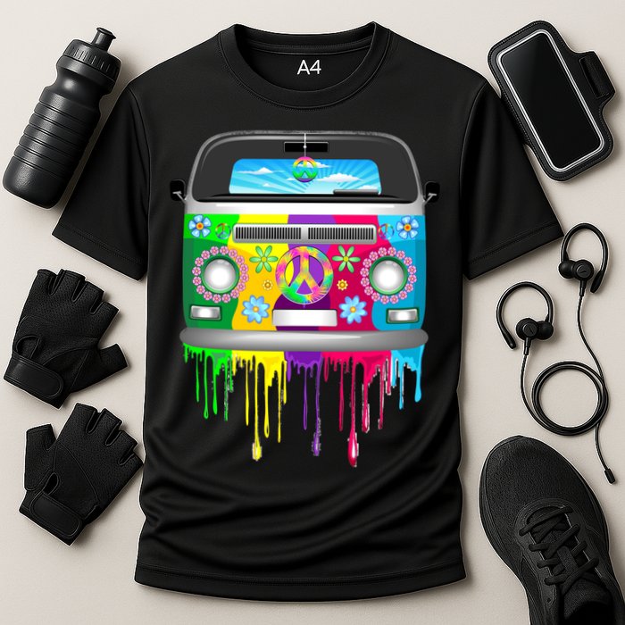 Hippie Van Dripping Rainbow Cooling Performance Crew T-Shirt