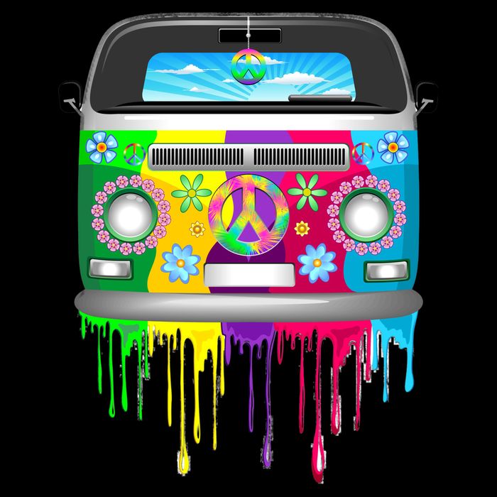 Hippie Van Dripping Rainbow Long Sleeve Shirt