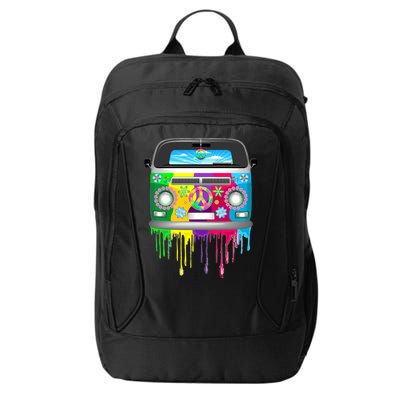 Hippie Van Dripping Rainbow City Backpack