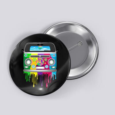 Hippie Van Dripping Rainbow Button