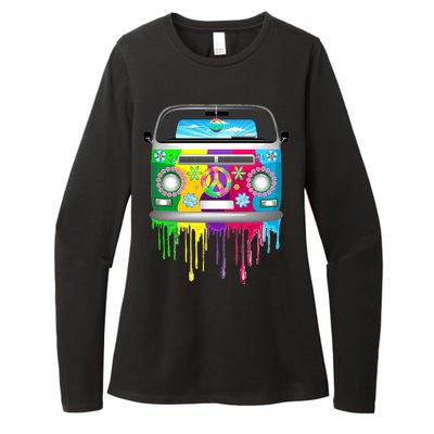 Hippie Van Dripping Rainbow Womens CVC Long Sleeve Shirt