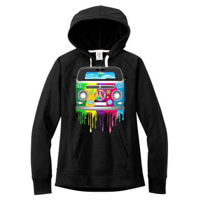 Hippie Van Dripping Rainbow Women's Fleece Hoodie