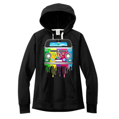 Hippie Van Dripping Rainbow Women's Fleece Hoodie