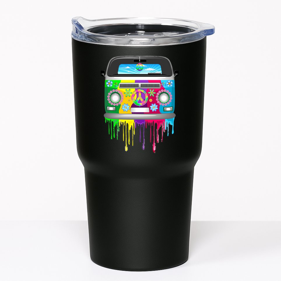 Hippie Van Dripping Rainbow Tumbler