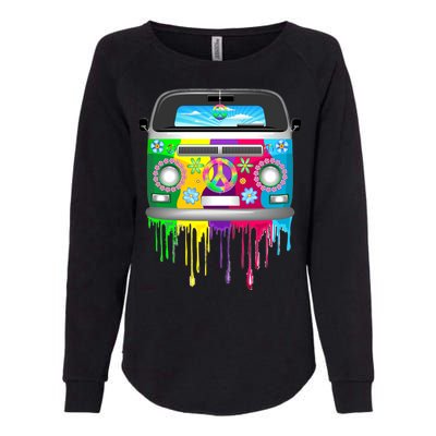 Hippie Van Dripping Rainbow Womens California Wash Sweatshirt