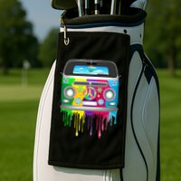 Hippie Van Dripping Rainbow Golf Towel