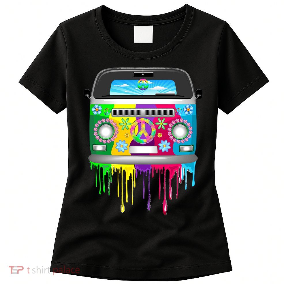 Hippie Van Dripping Rainbow Womens T-Shirt