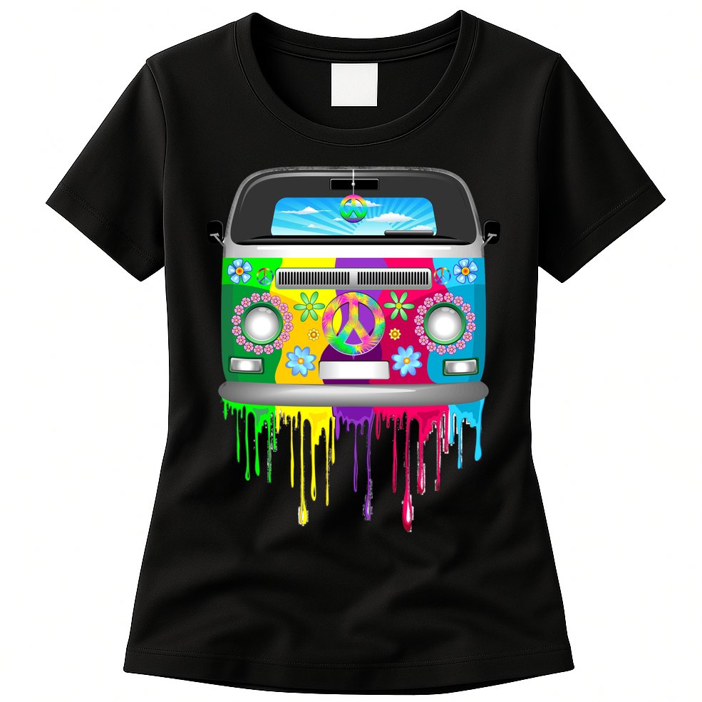 Hippie Van Dripping Rainbow Womens T-Shirt