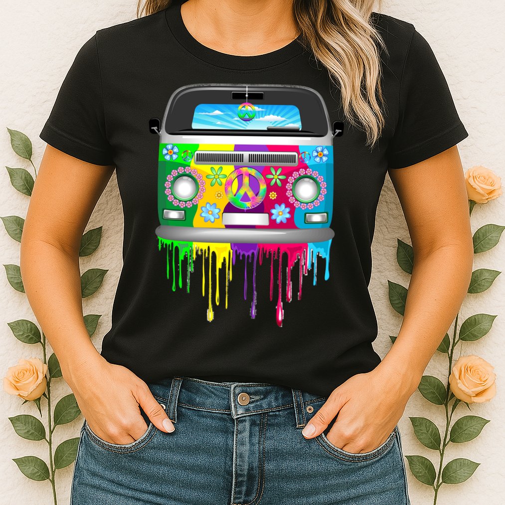 Hippie Van Dripping Rainbow Womens T-Shirt