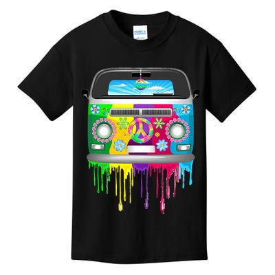 Hippie Van Dripping Rainbow Kids T-Shirt