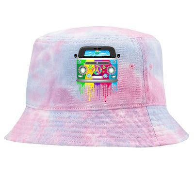 Hippie Van Dripping Rainbow Tie-Dyed Bucket Hat