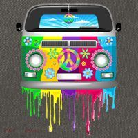 Hippie Van Dripping Rainbow Cotton Canvas Backpack