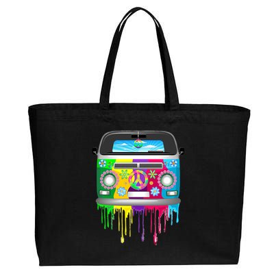 Hippie Van Dripping Rainbow Cotton Canvas Jumbo Tote