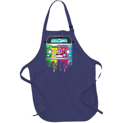 Hippie Van Dripping Rainbow Full-Length Apron With Pockets