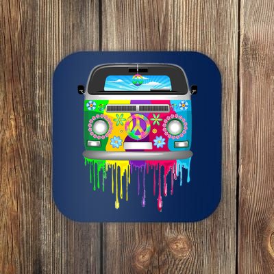 Hippie Van Dripping Rainbow Coaster