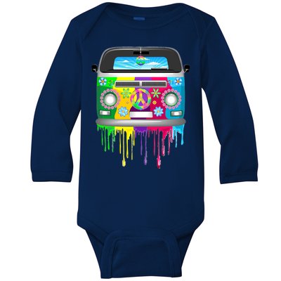 Hippie Van Dripping Rainbow Baby Long Sleeve Bodysuit