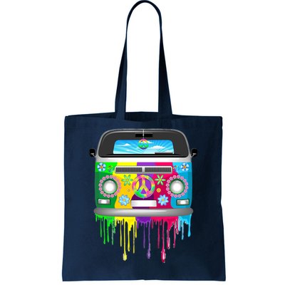 Hippie Van Dripping Rainbow Tote Bag