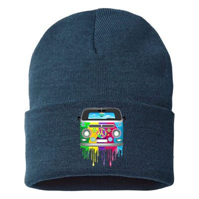 Hippie Van Dripping Rainbow Sustainable Knit Beanie