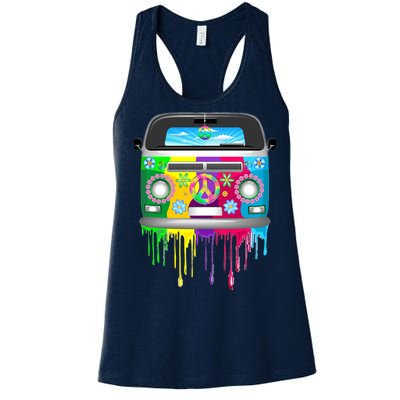 Hippie Van Dripping Rainbow Women's Racerback Tank