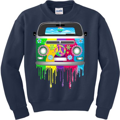 Hippie Van Dripping Rainbow Kids Sweatshirt