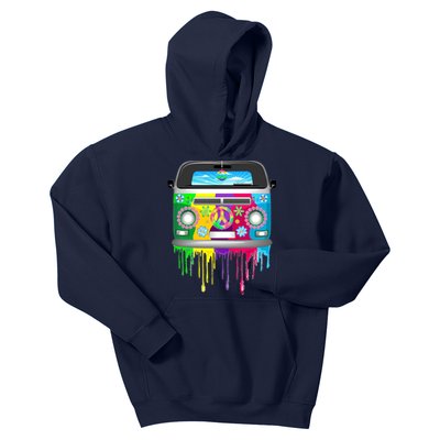 Hippie Van Dripping Rainbow Kids Hoodie