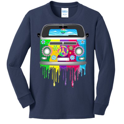 Hippie Van Dripping Rainbow Kids Long Sleeve Shirt