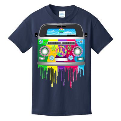 Hippie Van Dripping Rainbow Kids T-Shirt