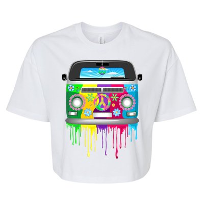 Hippie Van Dripping Rainbow Bella+Canvas Jersey Crop Tee