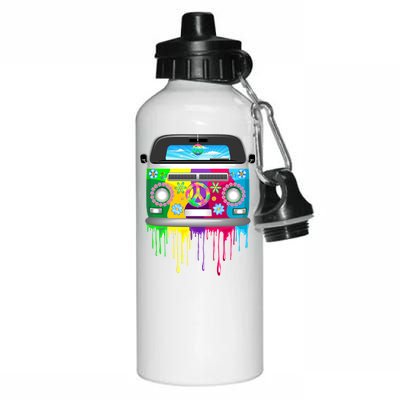 Hippie Van Dripping Rainbow Aluminum Water Bottle