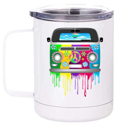 Hippie Van Dripping Rainbow 12 oz Stainless Steel Tumbler Cup