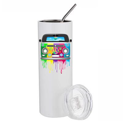 Hippie Van Dripping Rainbow Stainless Steel Tumbler