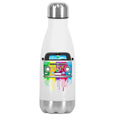 Hippie Van Dripping Rainbow Stainless Steel Insulated Water Bottle