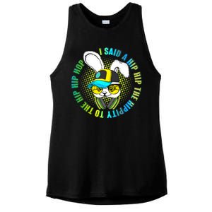 Hippity Hip Hop Bunny Ladies PosiCharge Tri-Blend Wicking Tank