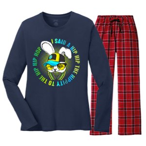 Hippity Hip Hop Bunny Women's Long Sleeve Flannel Pajama Set 