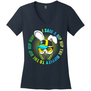 Hippity Hip Hop Bunny Women's V-Neck T-Shirt