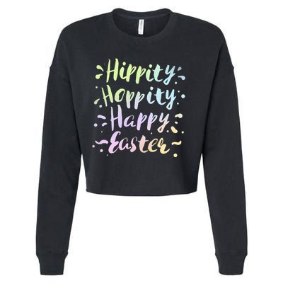 Hippity Hoppity Happy Easter Cropped Pullover Crew