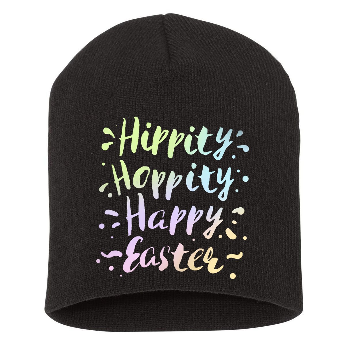 Hippity Hoppity Happy Easter Short Acrylic Beanie