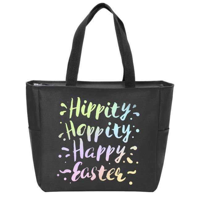 Hippity Hoppity Happy Easter Zip Tote Bag
