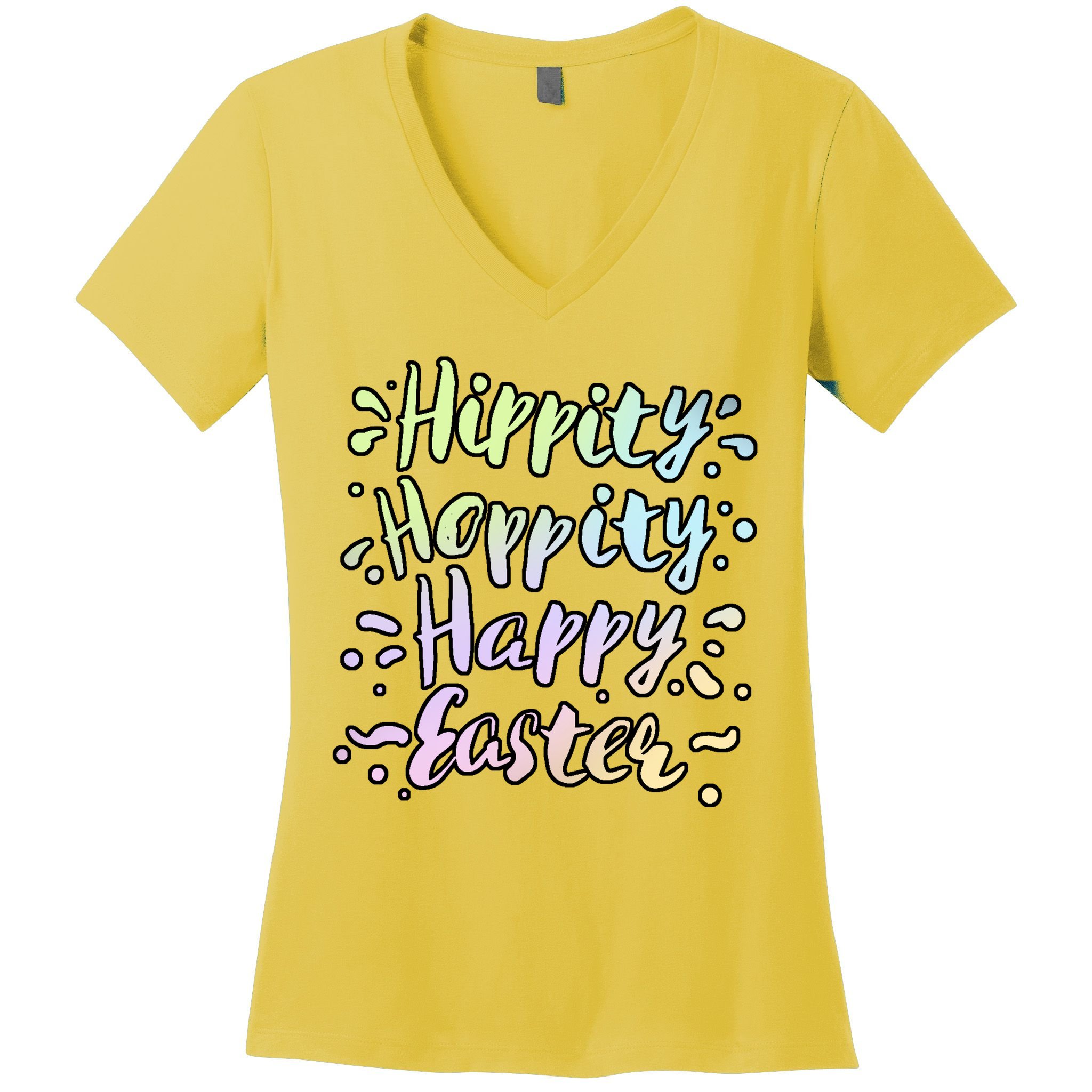 Hippity Hoppity Happy Easter Women's V-Neck T-Shirt