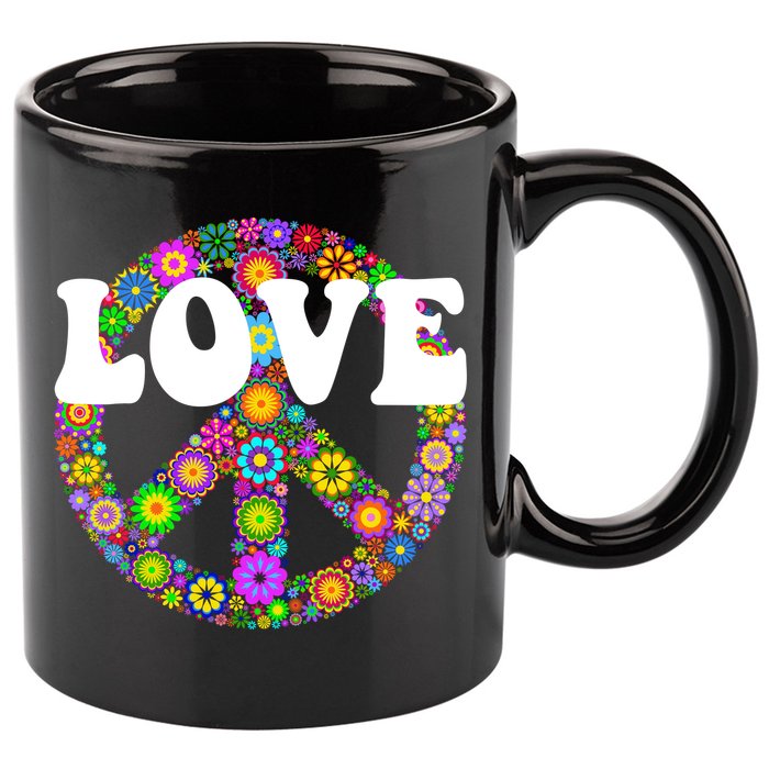 Hippy Love 11oz C Handle Ceramic Mug