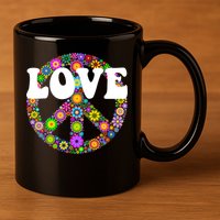 Hippy Love 11oz C Handle Ceramic Mug