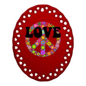 Hippy Love Ceramic Oval Ornament