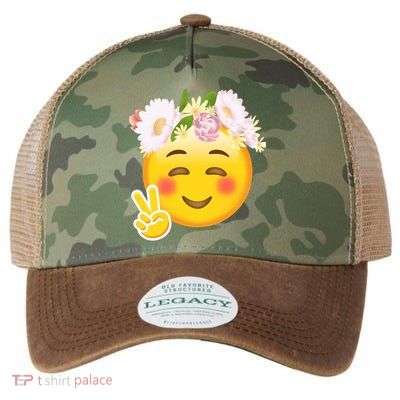Hippy Smiley Face Peace Sign Legacy Tie Dye Trucker Hat