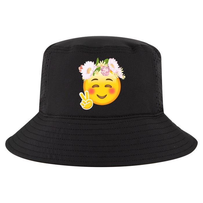 Hippy Smiley Face Peace Sign Cool Comfort Performance Bucket Hat