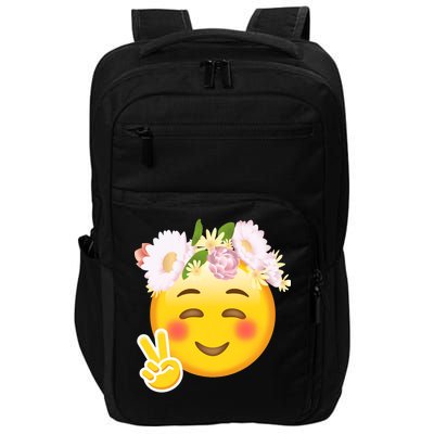 Hippy Smiley Face Peace Sign Impact Tech Backpack