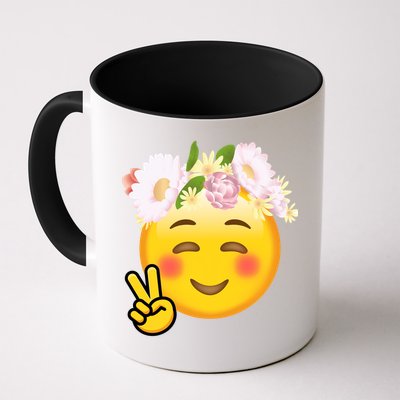 Hippy Smiley Face Peace Sign Mug