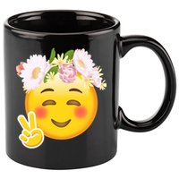 Hippy Smiley Face Peace Sign 11oz C Handle Ceramic Mug