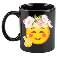 Hippy Smiley Face Peace Sign 11oz C Handle Ceramic Mug