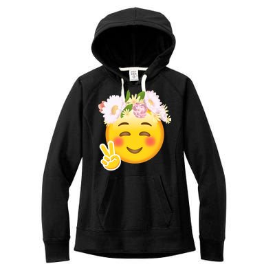 Hippy Smiley Face Peace Sign Women's Fleece Hoodie