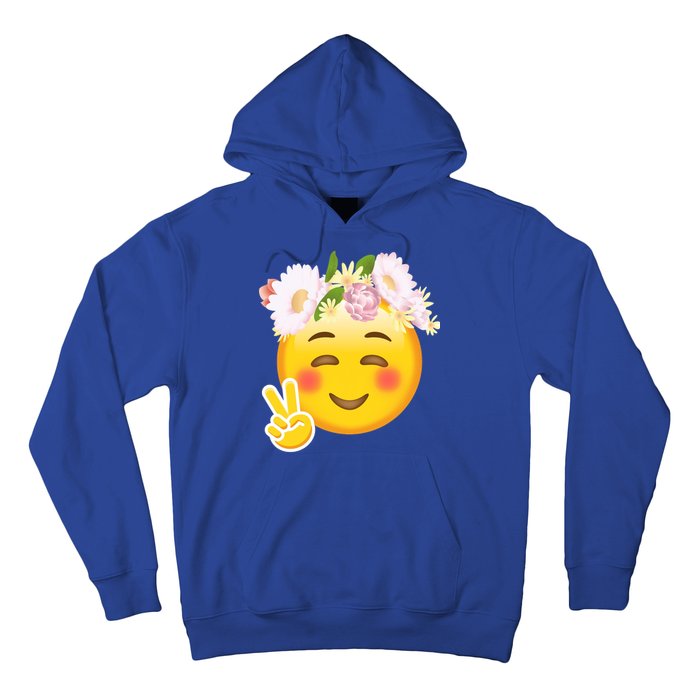 Hippy Smiley Face Peace Sign Hoodie